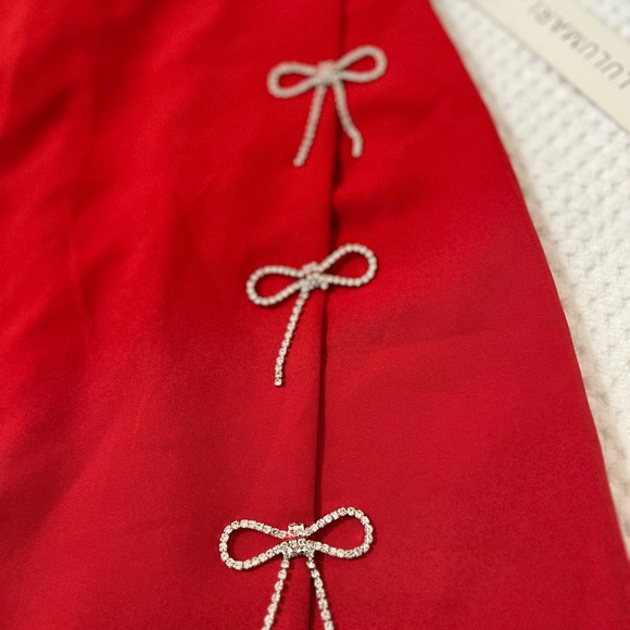 NWT Lulumari Red Crystal Bows Mini Skort - Size S - Picture 3 of 9